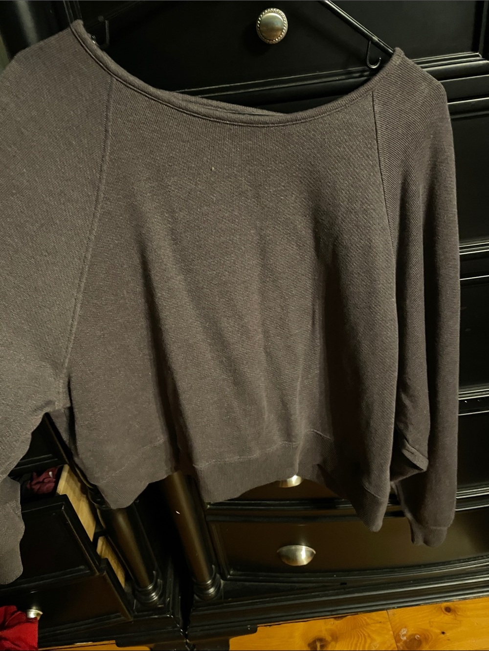 American Eagle Outfitters Reversible Gray Twist Sweater